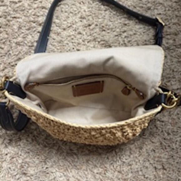 Coach Tabby Popcorn Texture Straw Shoulder Bag - Picture 4 of 5
